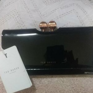 Ted baker black patten leather wallet